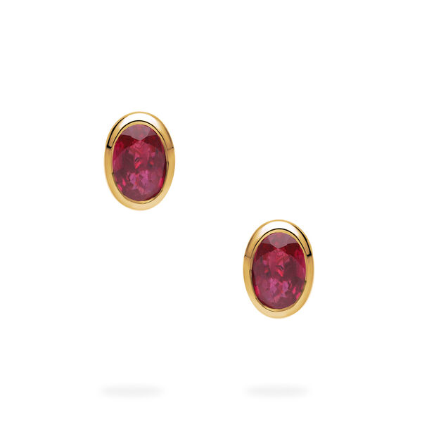 Yellow Gold Ruby Stud Earrings